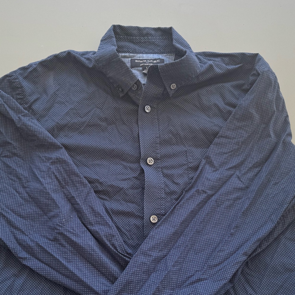Banana Republic Dark Blue Patterned Shirt